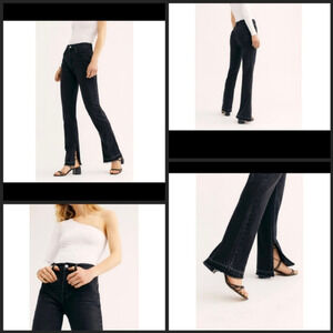 Free‎ People Black Emmy Split Hem Bootcut Jeans By We The Free